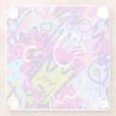 ブレイクアウトスター：抽象芸術アート ガラスコースター (裏面)