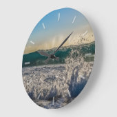 ブレイクウェーブズ海サーフシーニック ラージ壁時計 (傾斜)