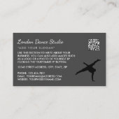 ブレイクダンサーシルエット、踊りインストラクター 名刺 (裏面)