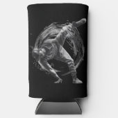 ブレイクダンスアーバンスタイルモノクロモーションアート スリム缶クーラー (正面)