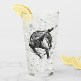 ブレイクダンスアーバンスタイルモノクロモーションアート タンブラーグラス