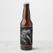 ブレイクダンスアーバンスタイルモノクロモーションアート ビールラベル (正面)