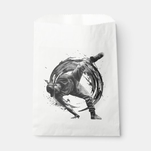 ブレイクダンスアーバンスタイルモノクロモーションアート フェイバーバッグ (正面)