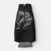 ブレイクダンスアーバンスタイルモノクロモーションアート ボトルクーラー (裏面)