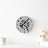 ブレイクダンスアーバンスタイルモノクロモーションアート ラウンド壁時計 (ホーム)