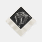 ブレイクダンスアーバンスタイルモノクロモーションアート 縁ありカクテルナプキン (角)