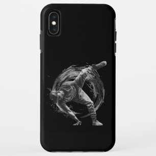 ブレイクダンスアーバンスタイルモノクロモーションアート iPhone XS MAXケース