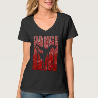 ブレイクダンスダンスレッドヒップホップグラフィティブレイクダンク Tシャツ