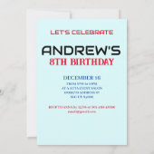 ブレイクダンスヒップホップダンス誕生日ボーイマッチング 招待状 (裏面)