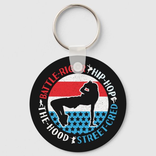 ブレイクダンスブレイクダンスヒップホップダンサーガール キーホルダー (正面)