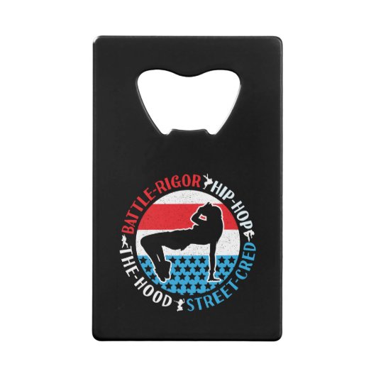 ブレイクダンスブレイクダンスヒップホップダンサーガール クレジットカード栓抜き (正面)