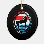 ブレイクダンスブレイクダンスヒップホップダンサーガール セラミックオーナメント (左)