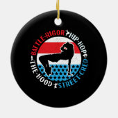 ブレイクダンスブレイクダンスヒップホップダンサーガール セラミックオーナメント (裏面)