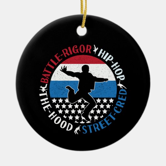 ブレイクダンスブレイクダンスヒップホップボーイ セラミックオーナメント (正面)