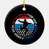 ブレイクダンスブレイクダンスヒップホップボーイ セラミックオーナメント (裏面)