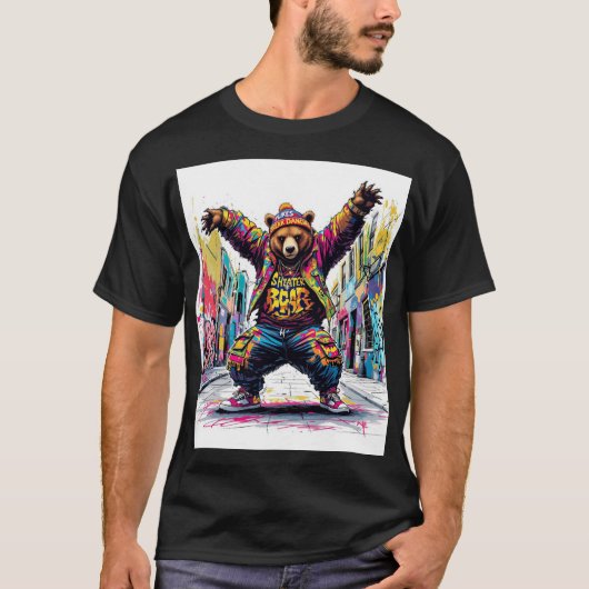 ブレイクダンス ベア Tシャツ デザイン  (正面)