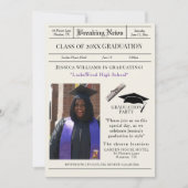 「ブレイクニュース」卒業パーティーの写真 招待状 (正面)