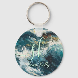 ブレイクビーチ波形キーチパーソナライズされたェーン キーホルダー