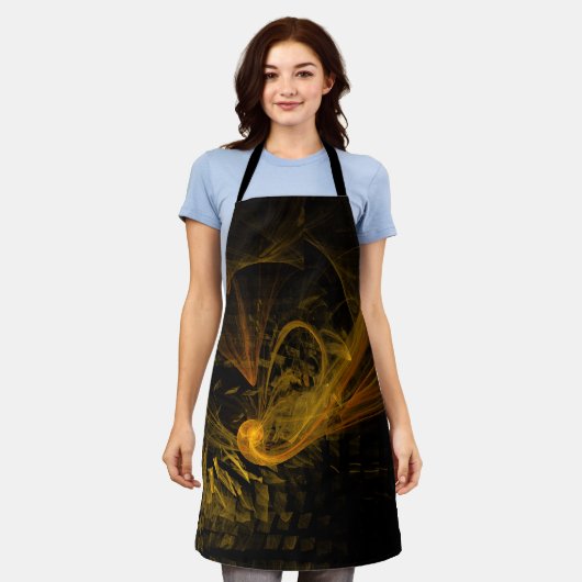 ブレイクポイント抽象芸術アートエプロン エプロン (着用した状態)