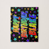 "ブレイク" 名前、楽しい「お誕生日おめでとう」 ジグソーパズル (縦)