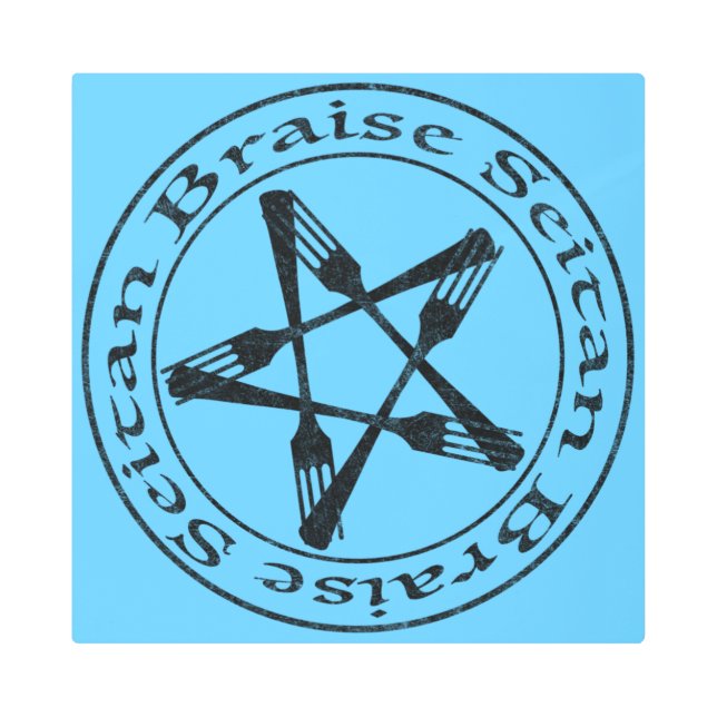 ブレイズセイタンビーガンペンタグラム（暗版） メタルプリント (正面)