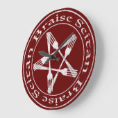 ブレイズセイタンビーガンペンタグラム（軽いバージョン） ラージ壁時計 (傾斜)