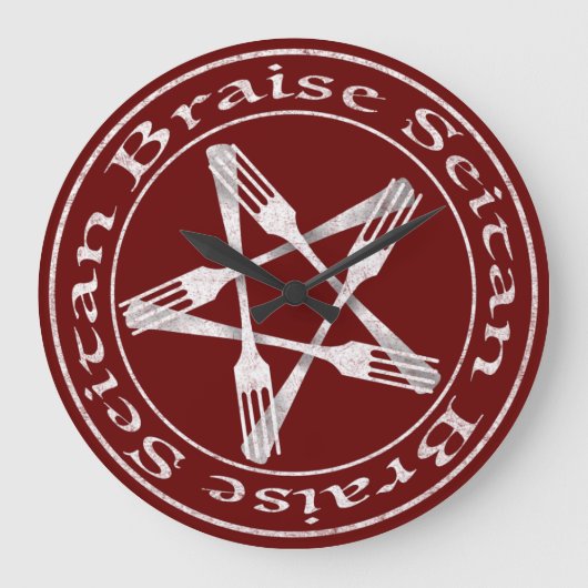 ブレイズセイタンビーガンペンタグラム（軽いバージョン） ラージ壁時計 (正面)