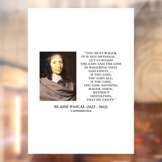 ブレイズパスカル損失を賭ける神の存在引用文 ウィンドウサイン (シート2)