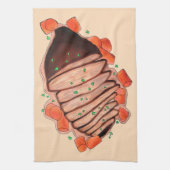 ブレイズビーフブリスケットユダヤ料理ホリデーフード キッチンタオル (縦)
