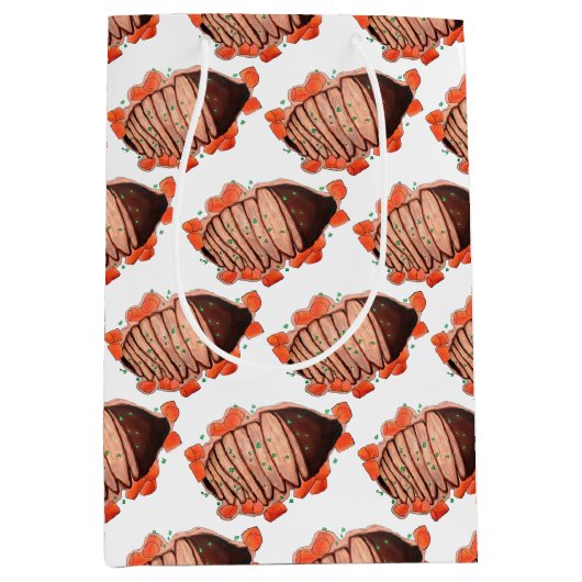 ブレイズビーフブリスケットユダヤ料理ホリデーフード ミディアムペーパーバッグ (正面)