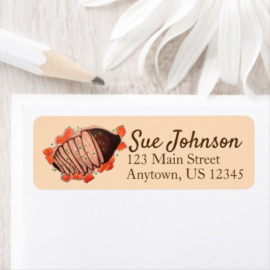 ブレイズビーフブリスケットユダヤ料理ホリデーフード ラベル (インサイチュ)