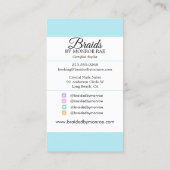 ブレイズ美容師ブレイダービューティシャンサロン 名刺 (裏面)