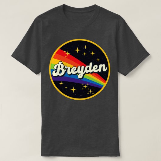 ブレイデンレインボーイン宇宙ヴィンテージスタイル Tシャツ (デザイン正面)