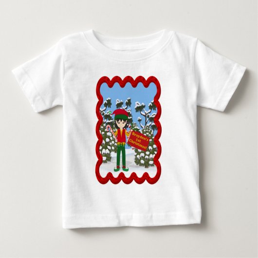 ブレイデン初めてのクリスマス ベビーTシャツ (正面)