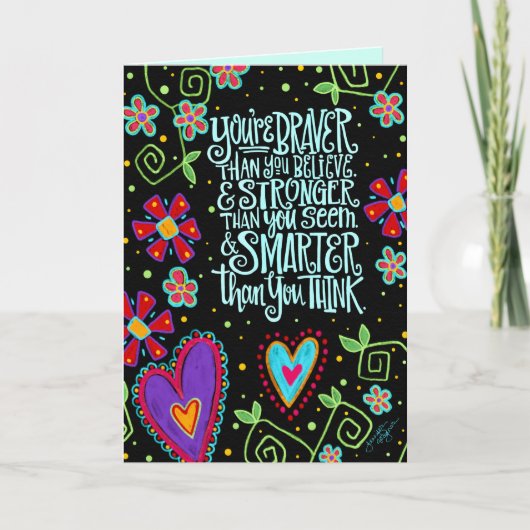 「ブレイバー頭が切れる、より強いおもしろい感動的引用文 カード (正面)