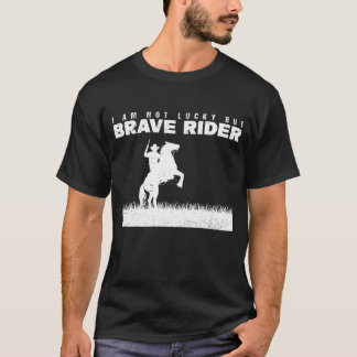ブレイブおもしろいウマ・ライダー一家 Tシャツ