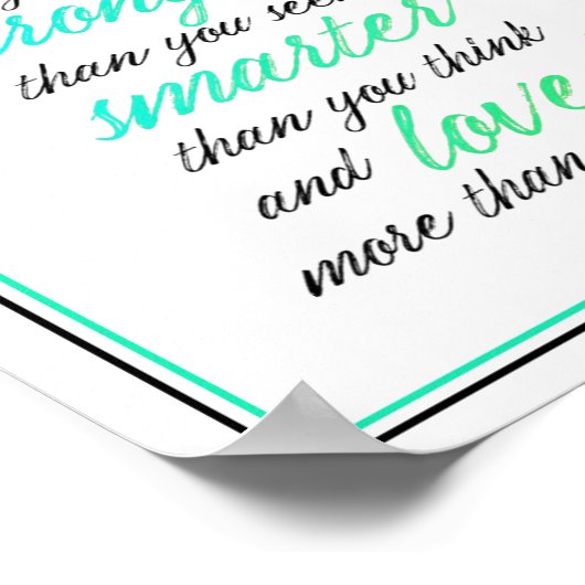 ブレイブやる気を起こさせる感動的ストロング引用文 ポスター (角)