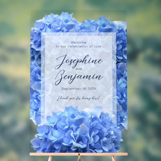 ブレイベストブルー結婚のウェルカムフローラサイン アクリルサイン (ニュートラル)