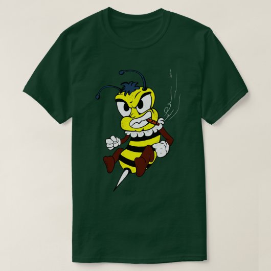 ブレイリングビー漫画おもしろい昆虫戦闘機 Tシャツ (デザイン正面)