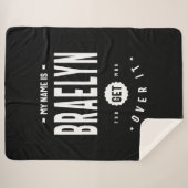 ブレイリンパーソナライズされたネーム誕生日 シェルパブランケット (正面(横))