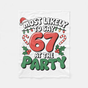 ブレインロット 楽しい Xmas 67 ミーム クリスマスで最も可能性が高い  フリースブランケット
