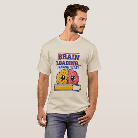 ブレインロード中… お待ちください - 面白いスクールTシャツ Tシャツ (正面フル)
