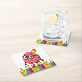 ブレイン頭が切れるコースター – かわいい新学期ドリンク スクエアペーパーコースター (インサイチュ)