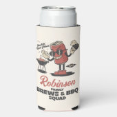 ブレウズとBBQスクワッドバーベクおもしろいファミリーカスタム スリム缶クーラー (Seltzer裏面)