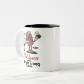ブレウズとBBQスクワッドバーベクおもしろいファミリーカスタム ツートーンマグカップ (正面左)