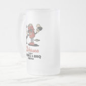 ブレウズとBBQスクワッドバーベクおもしろいファミリーカスタム フロストグラスビールジョッキ (正面左)