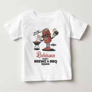 ブレウズとBBQスクワッドバーベクおもしろいファミリーカスタム ベビーTシャツ