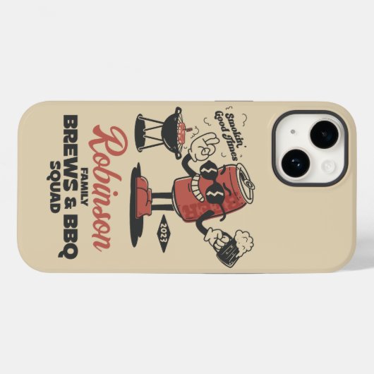 ブレウズとBBQスクワッドバーベクおもしろいファミリーカスタム Case-Mate iPhoneケース (裏面 (横))