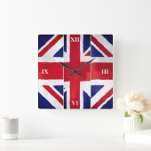 ブレキシット英国 スクエア壁時計 (ホーム)