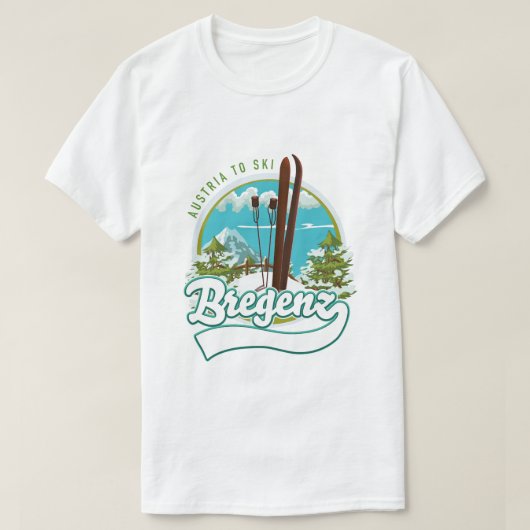 ブレゲンツ オーストリア スキーロゴ Tシャツ (デザイン正面)